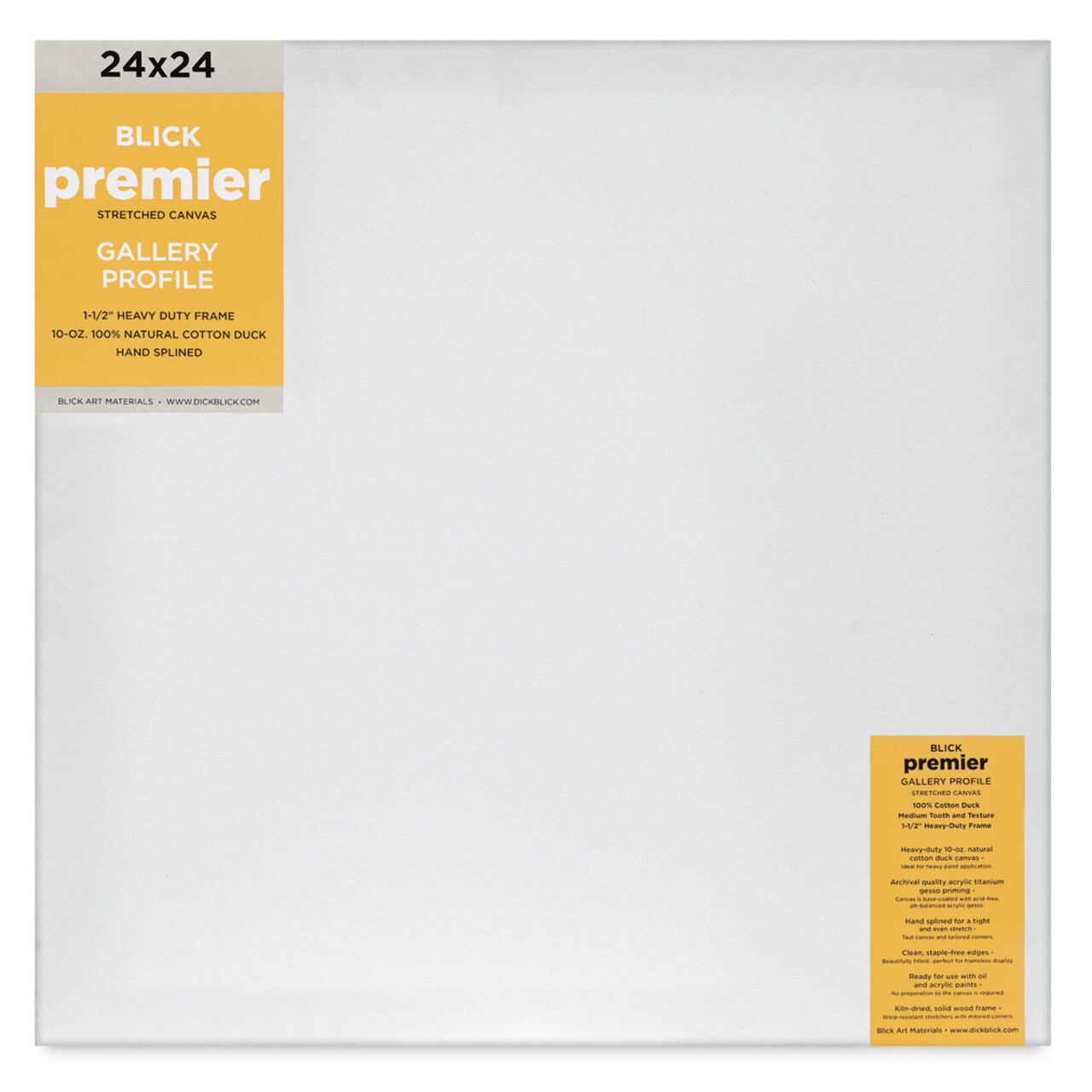 Blick Premier Stretched Cotton Canvas - Gallery Profile, Splined, 24" x 24"
